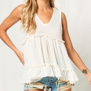 Sleeveless Ruffle Tank
